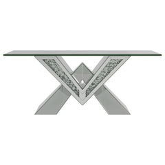 Taffeta 2-piece Mirrored Coffee and End Table Set Silver