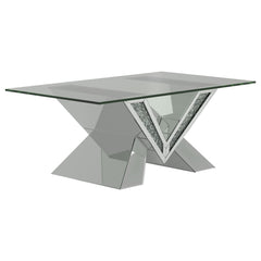 Orleans Furniture - Coaster - Taffeta Glass Top Mirrored Acrylic Coffee Table Silver - 723448