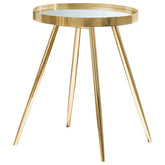 Orleans Furniture - Coaster - Kaelyn Round Mirror Top End Side Table Gold - 723917
