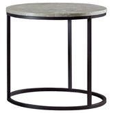 Orleans Furniture - Coaster - Lainey Round Faux Marble Side End Table Grey - 736027