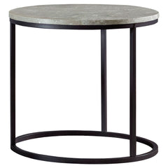 Orleans Furniture - Coaster - Lainey Round Faux Marble Side End Table Grey - 736027