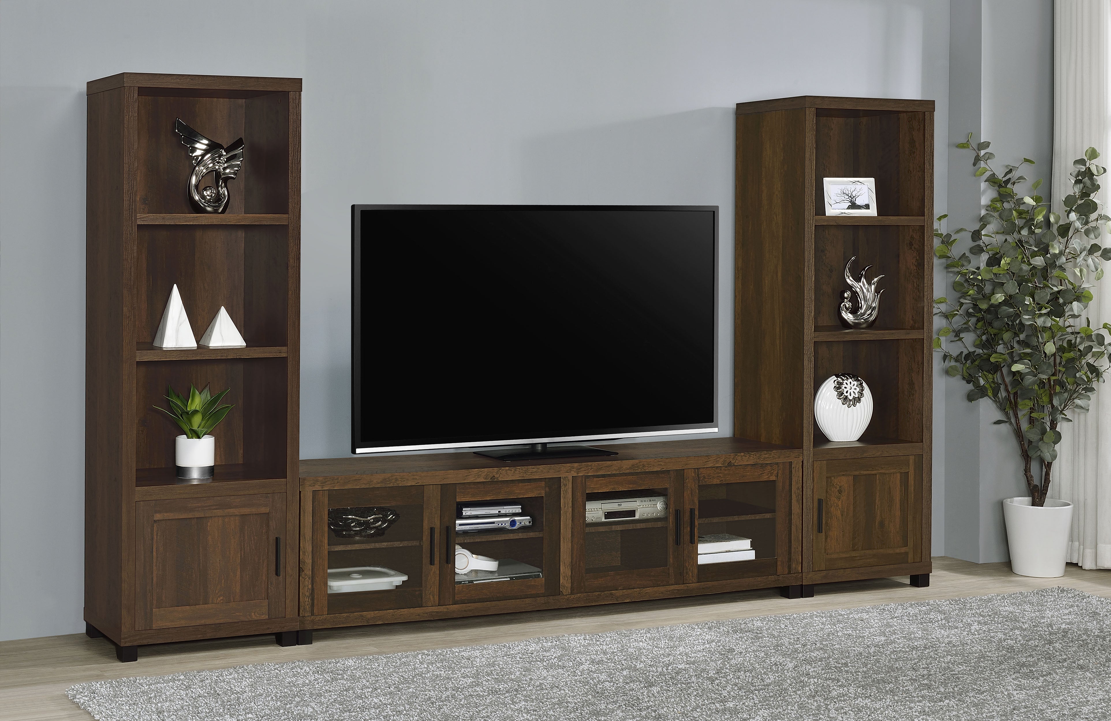 Orleans Furniture - Coaster - Sachin 3-piece 79-inch TV Entertainment Center Dark Pine - 736293-SET