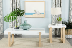 Orleans Furniture - Coaster - Pala 2-piece Coffee and End Table Set White High Gloss - 753398-S2