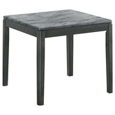 Orleans Furniture - Coaster - Mozzi Square Faux Marble Side End Table Grey and Black - 753517