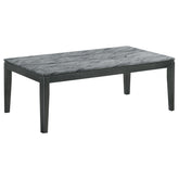Orleans Furniture - Coaster - Mozzi Rectangular Faux Marble Coffee Table Grey and Black - 753518