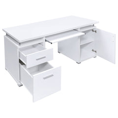 Tracy 55-inch 2-drawer Office Computer Desk White