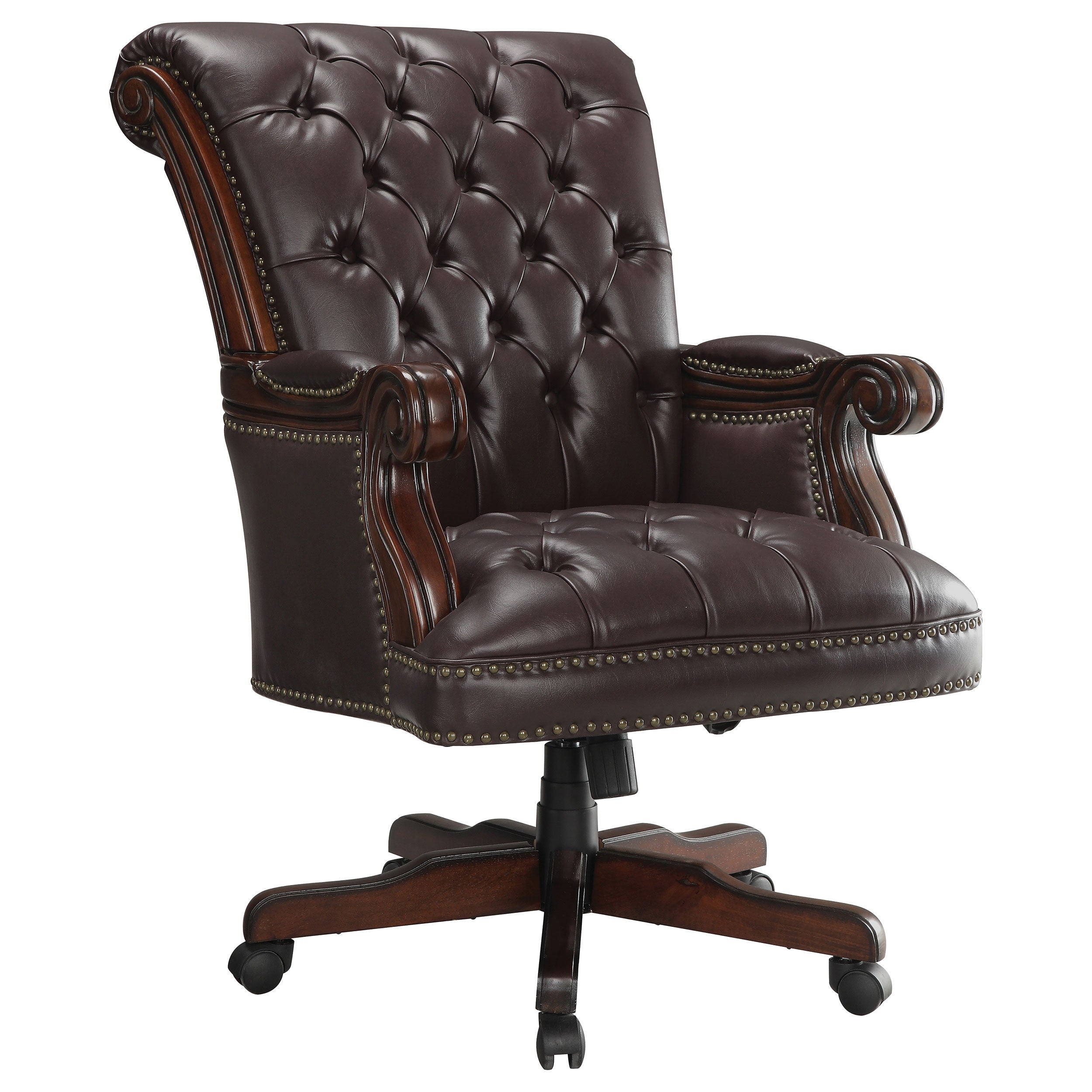 Orleans Furniture - Coaster - Calloway Upholstered Executive Office Desk Chair Dark Brown - 800142
