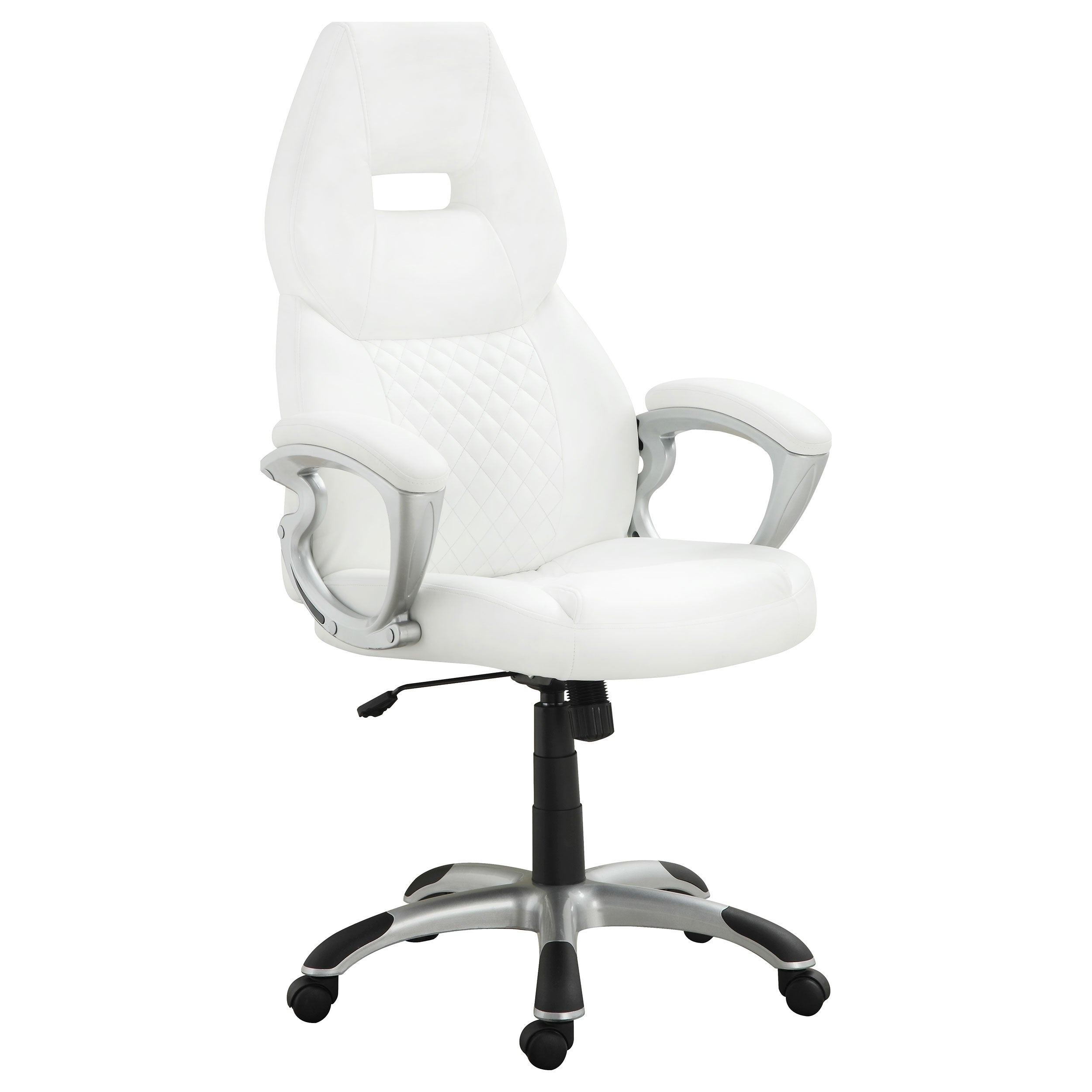 Orleans Furniture - Coaster - Bruce Upholstered Adjustable Home Office Desk Chair White - 800150