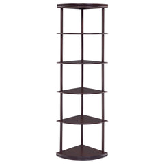 Bonwick 72-inch 5-shelf Corner Bookshelf Cappuccino