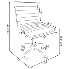 Chryses Upholstered Adjustable Home Office Desk Chair Grey