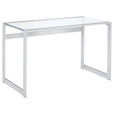 Orleans Furniture - Coaster - Hartford 47-inch Glass Top Writing Desk Chrome - 800746