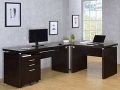Orleans Furniture - Coaster - Skylar L-Shape Desk with Mobile File Cabinet Cappuccino - 800891-S4