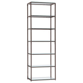 Orleans Furniture - Coaster - Kate 78-inch 5-shelf Glass Bookshelf Black Nickel - 801017