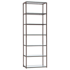 Orleans Furniture - Coaster - Kate 78-inch 5-shelf Glass Bookshelf Black Nickel - 801017