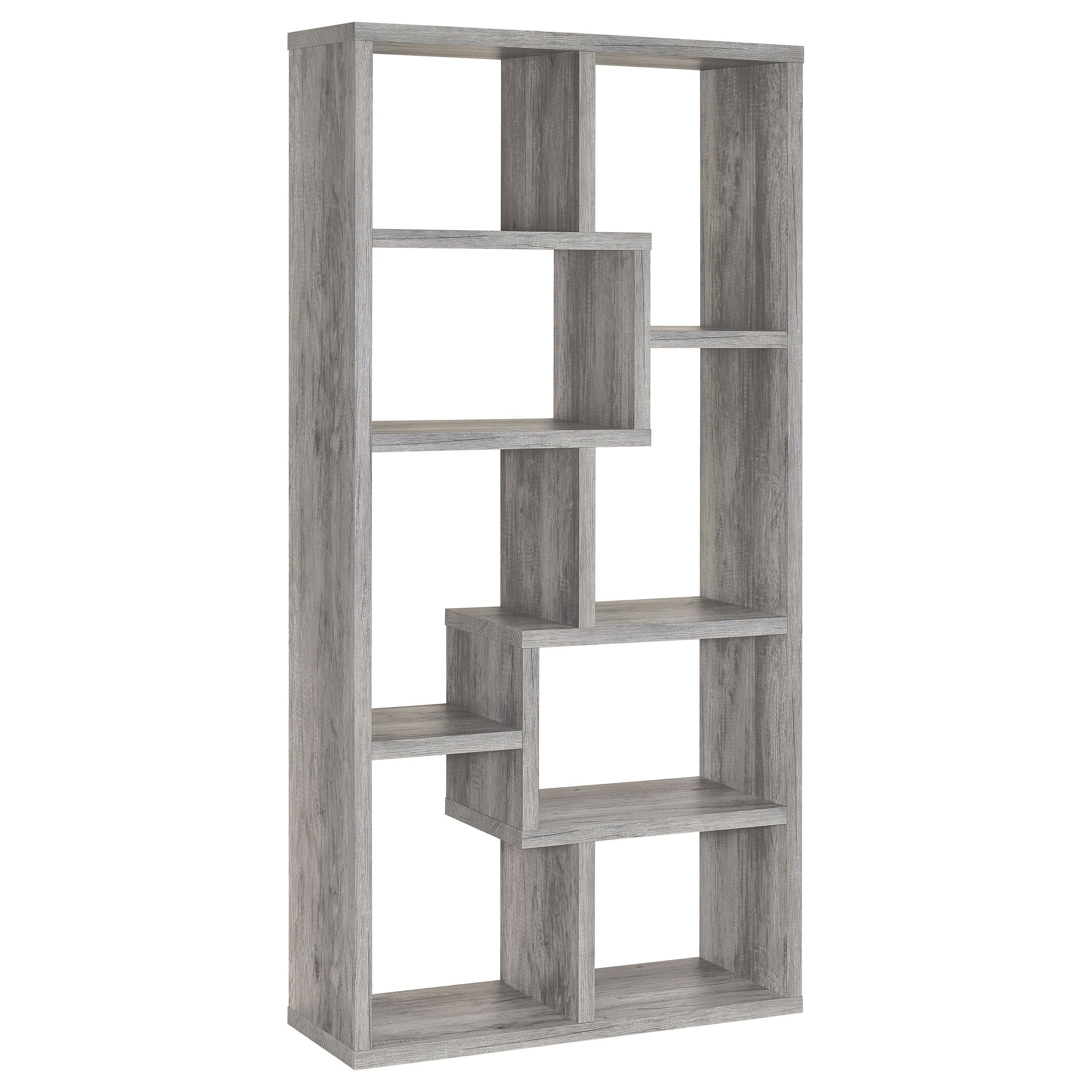 Orleans Furniture - Coaster - Theo 71-inch 7-shelf Bookshelf Grey Driftwood - 801137