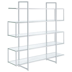 Orleans Furniture - Coaster - Elmer 63-inch 5-shelf Bookshelf Clear and Chrome - 801304