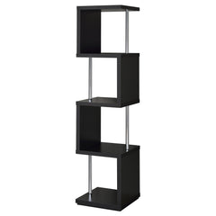 Orleans Furniture - Coaster - Baxter 67-inch 4-shelf Bookshelf Black and Chrome - 801419