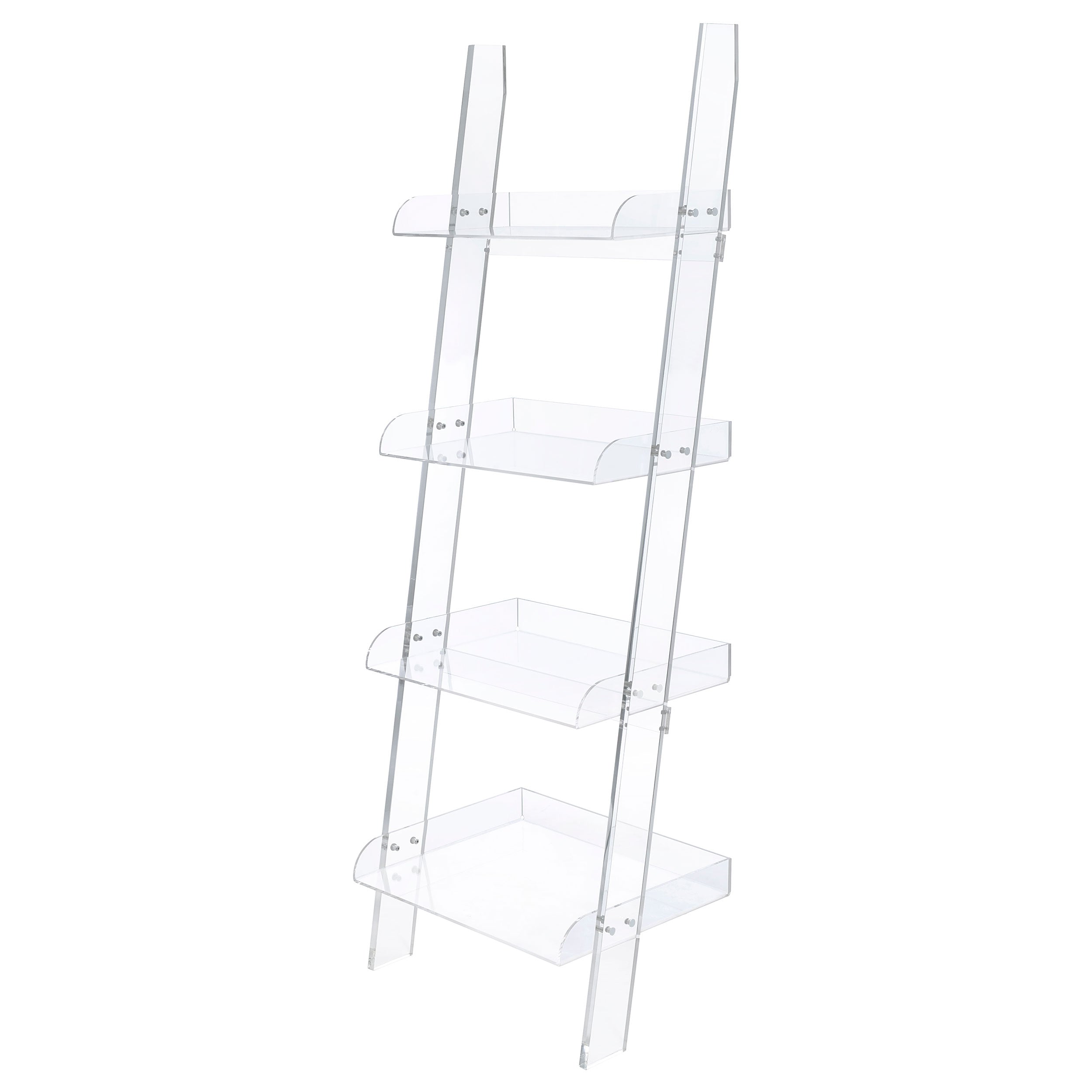 Orleans Furniture - Coaster - Amaturo 72-inch 4-shelf Acrylic Ladder Bookshelf Clear - 801553