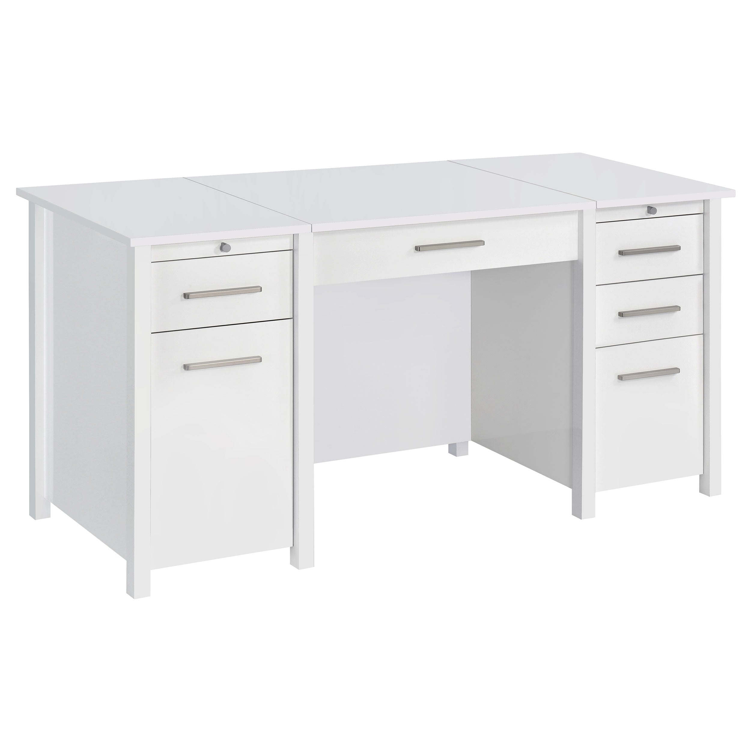 Orleans Furniture - Coaster - Dylan 60-inch 4-drawer Lift Top Office Desk White High Gloss - 801573