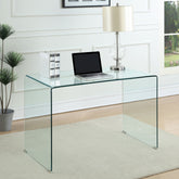 Orleans Furniture - Coaster - Ripley 47-inch Tempered Bent Glass Writing Desk Clear - 801581