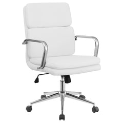 Orleans Furniture - Coaster - Ximena Upholstered Adjustable Mid Back Office Chair White - 801767