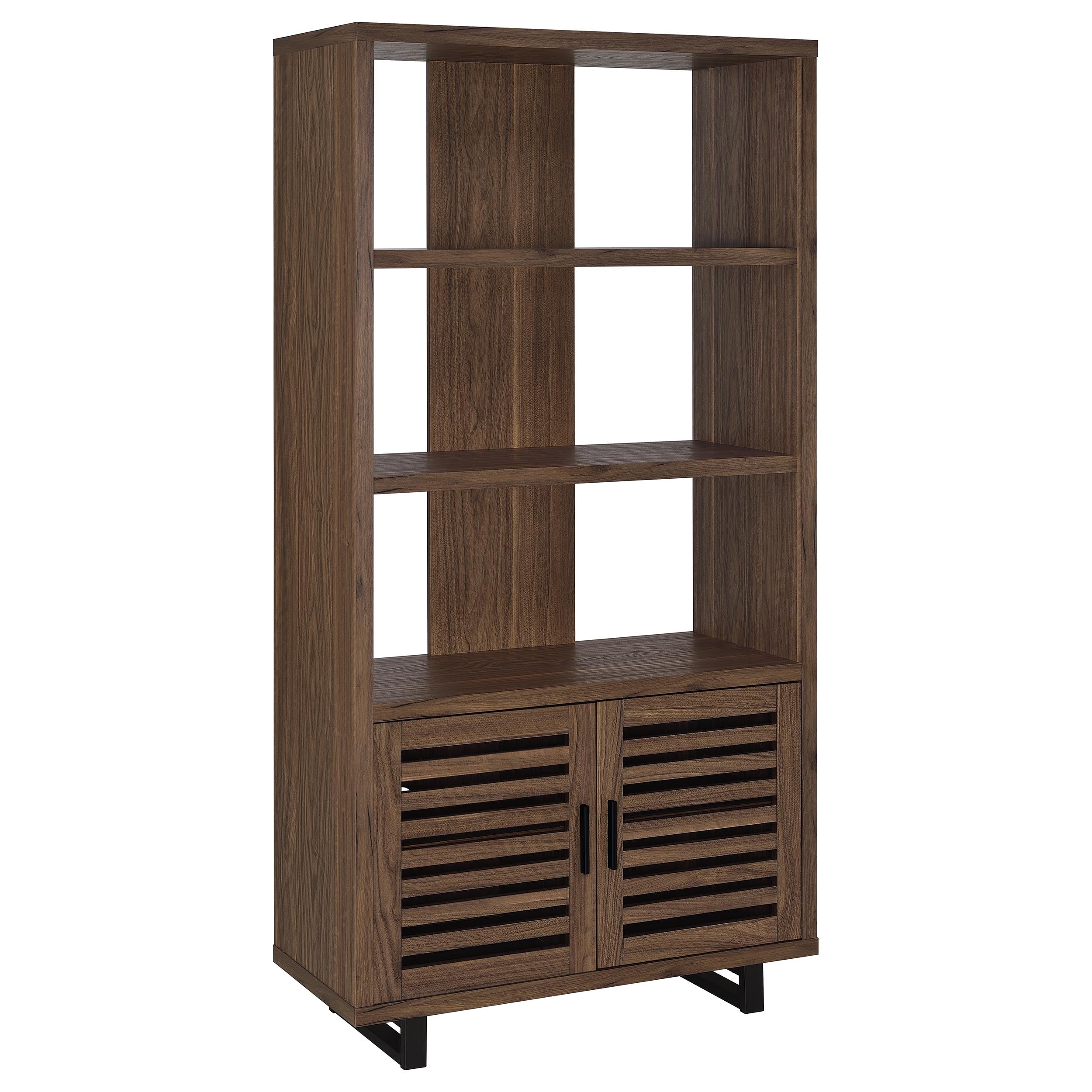 Orleans Furniture - Coaster - Maddox 71-inch 3-shelf Cabinet Bookcase Walnut - 801863