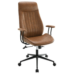 Orleans Furniture - Coaster - Ranger Upholstered Adjustable Home Office Desk Chair Brown - 801941