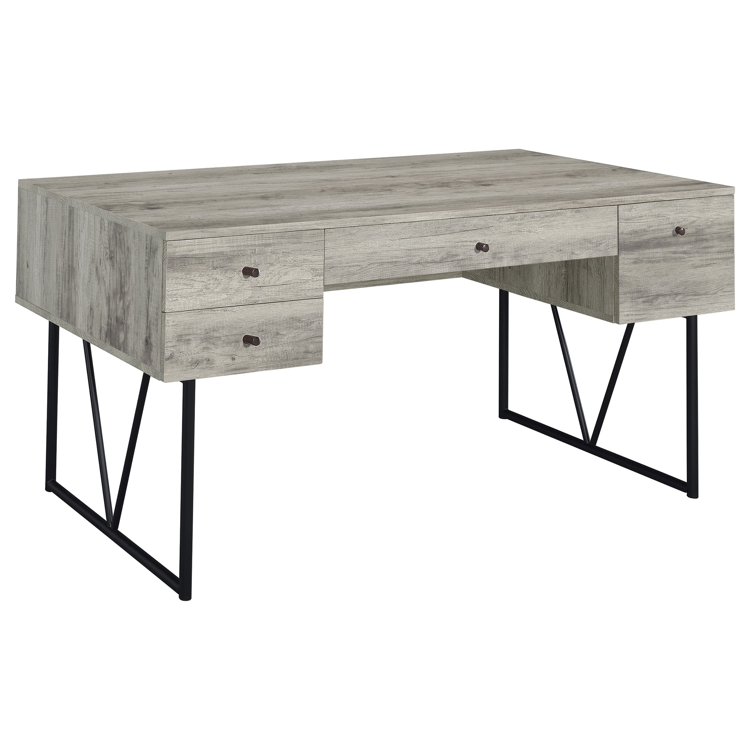 Orleans Furniture - Coaster - Analiese 63-inch 4-drawer Writing Desk Grey Driftwood - 801999