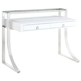 Orleans Furniture - Coaster - Gemma 48-inch 2-drawer Writing Desk White High Gloss - 802141