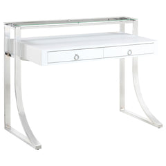 Orleans Furniture - Coaster - Gemma 48-inch 2-drawer Writing Desk White High Gloss - 802141