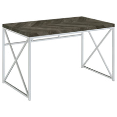 Orleans Furniture - Coaster - Grimma 47-inch Writing Office Desk Rustic Grey and Chrome - 802611