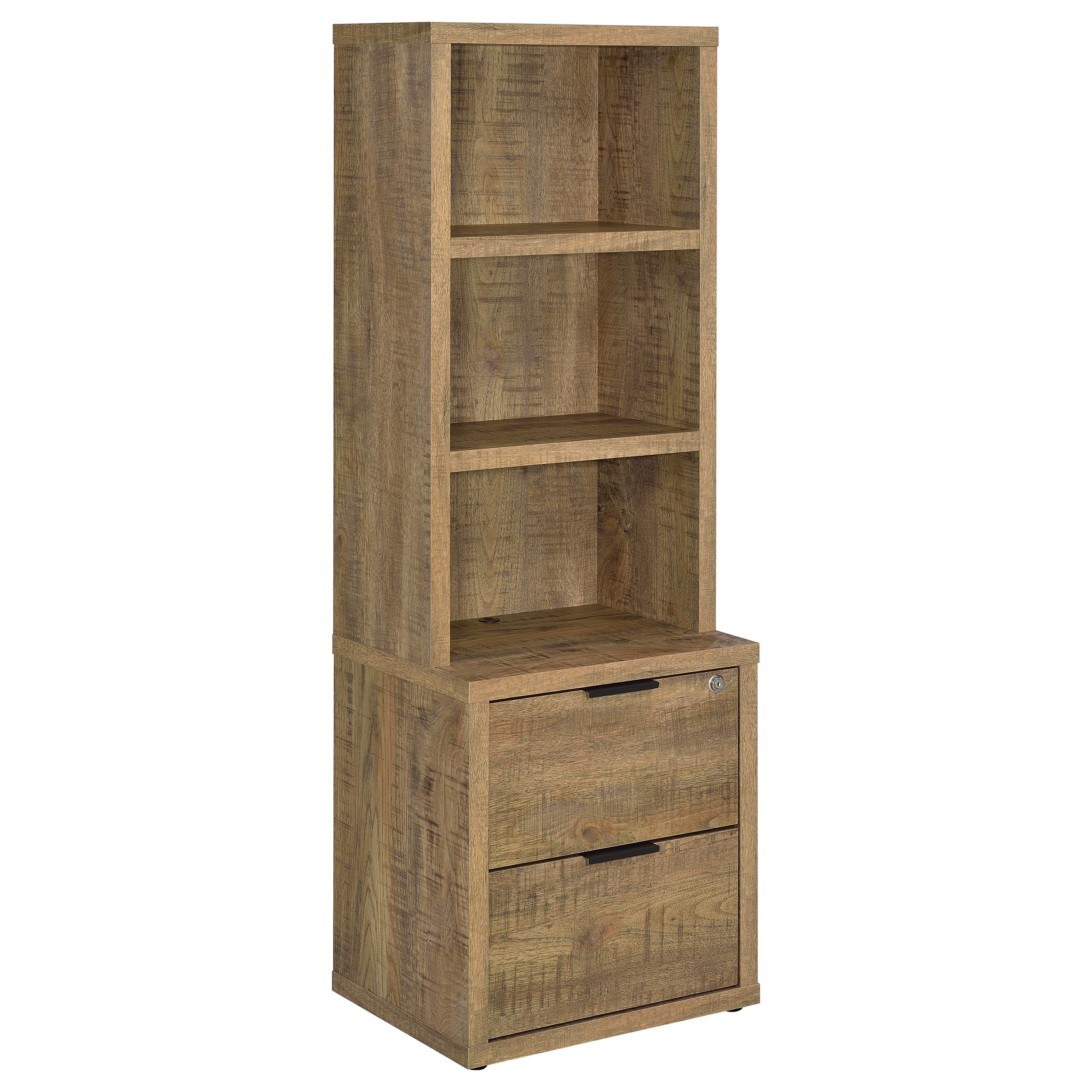 Orleans Furniture - Coaster - Westpark 3-shelf Bookcase USB and Lockable Drawer Mango - 802693