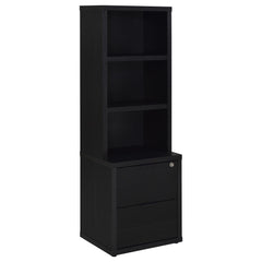 Orleans Furniture - Coaster - Westpark 3-shelf Bookcase USB and Lockable Drawer Black - 802703