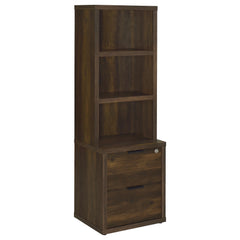 Orleans Furniture - Coaster - Westpark 3-shelf Bookcase USB and Lockable Drawer Dark Pine - 802713