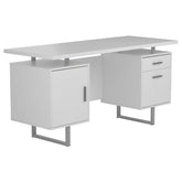 Orleans Furniture - Coaster - Lawtey 60-inch 2-drawer Computer Desk White High Gloss - 803521