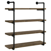 Orleans Furniture - Coaster - Elmcrest 39-inch 4-shelf Wall Bookshelf Rustic Oak - 804417