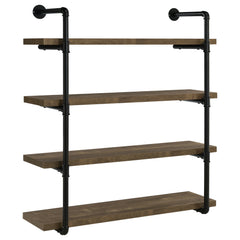 Orleans Furniture - Coaster - Elmcrest 39-inch 4-shelf Wall Bookshelf Rustic Oak - 804417