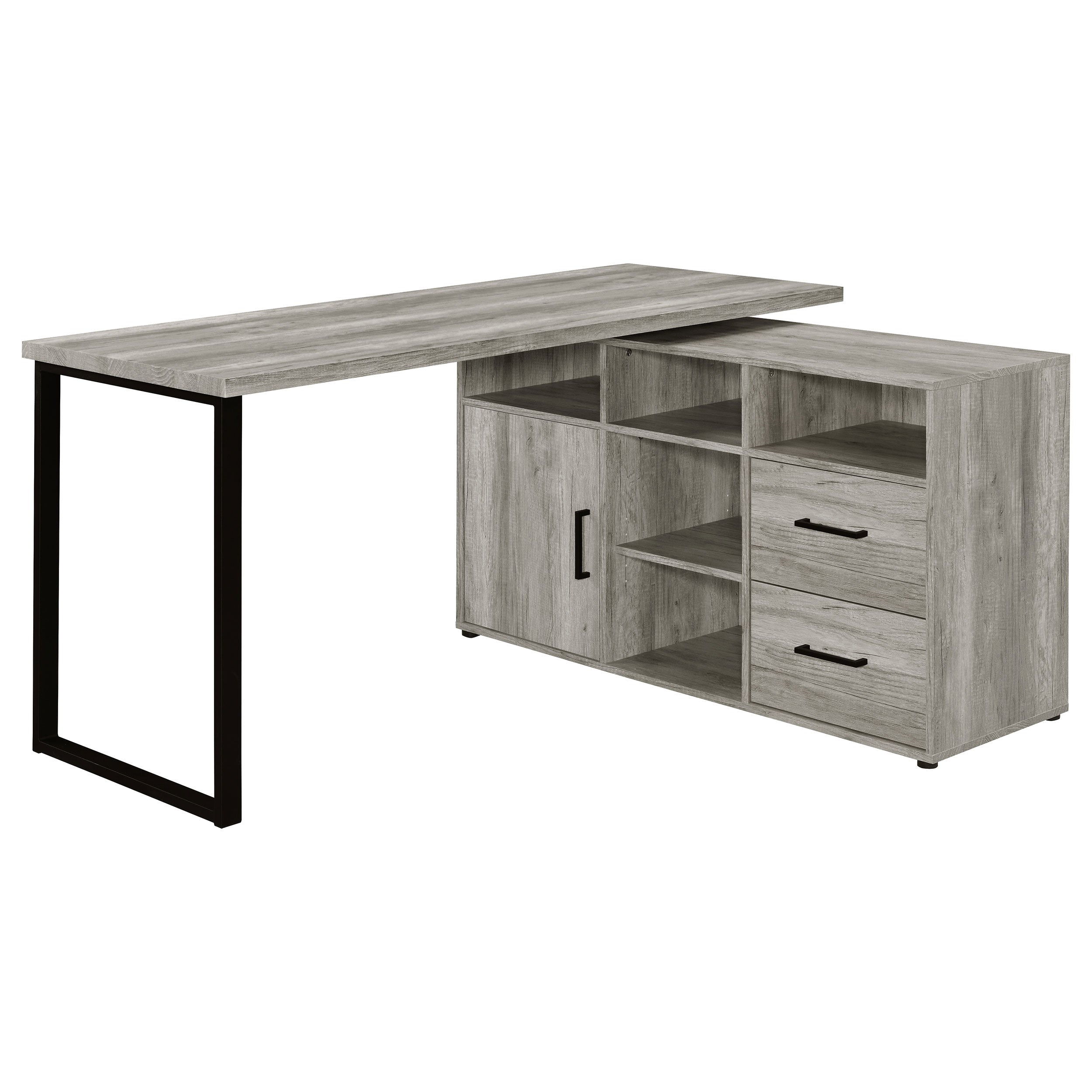 Orleans Furniture - Coaster - Hertford 59-inch L-Shape Computer Desk Grey Driftwood - 804462