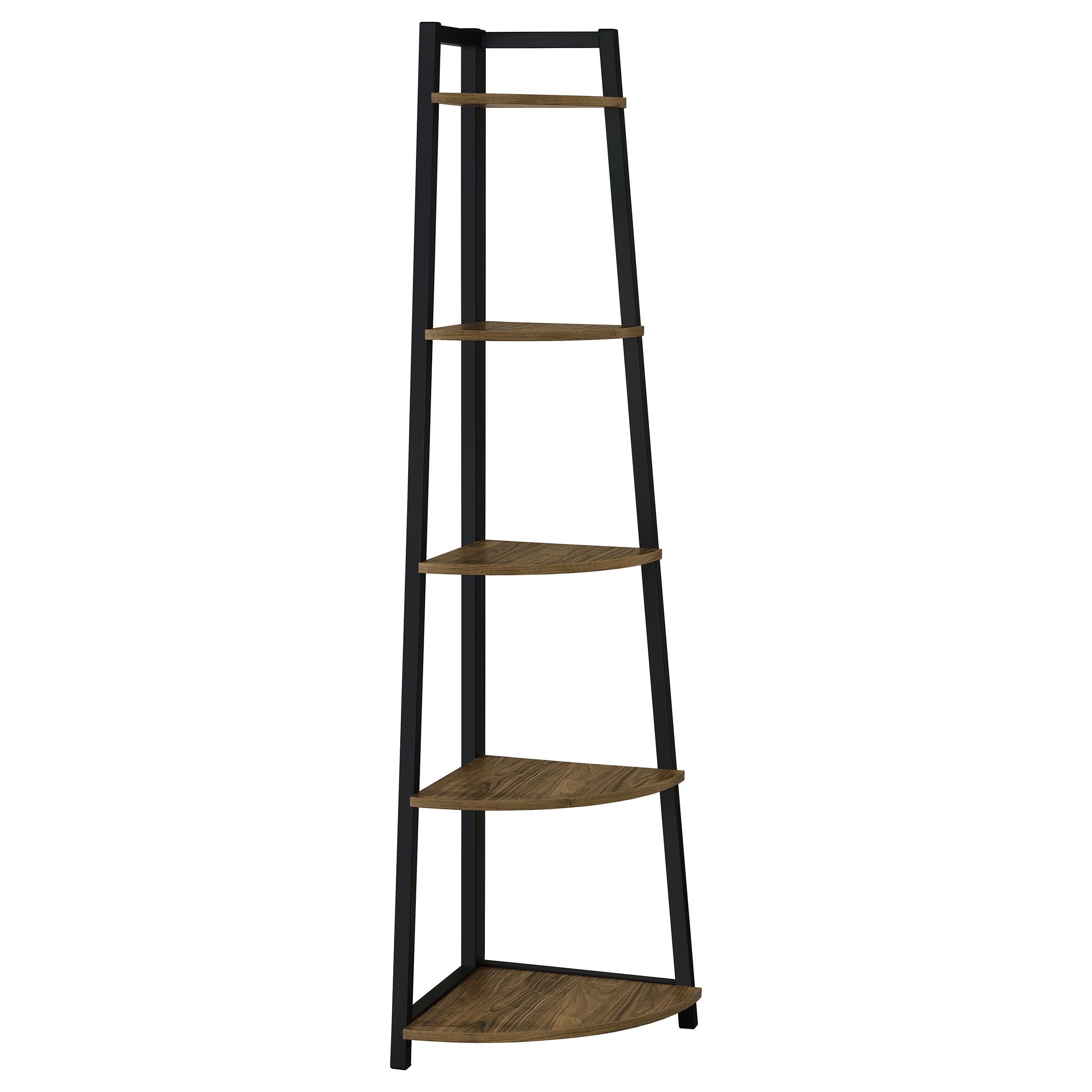 Orleans Furniture - Coaster - Jacksonville 63-inch 5-shelf Bookshelf Black and Aged Walnut - 805497