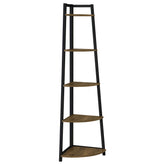 Orleans Furniture - Coaster - Jacksonville 63-inch 5-shelf Bookshelf Black and Aged Walnut - 805497