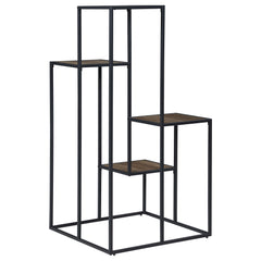 Rito 4-tier Multi-Display Shelf Rustic Brown and Black
