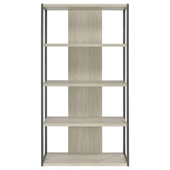 Loomis 72-inch 4-shelf Bookshelf Whitewashed Grey
