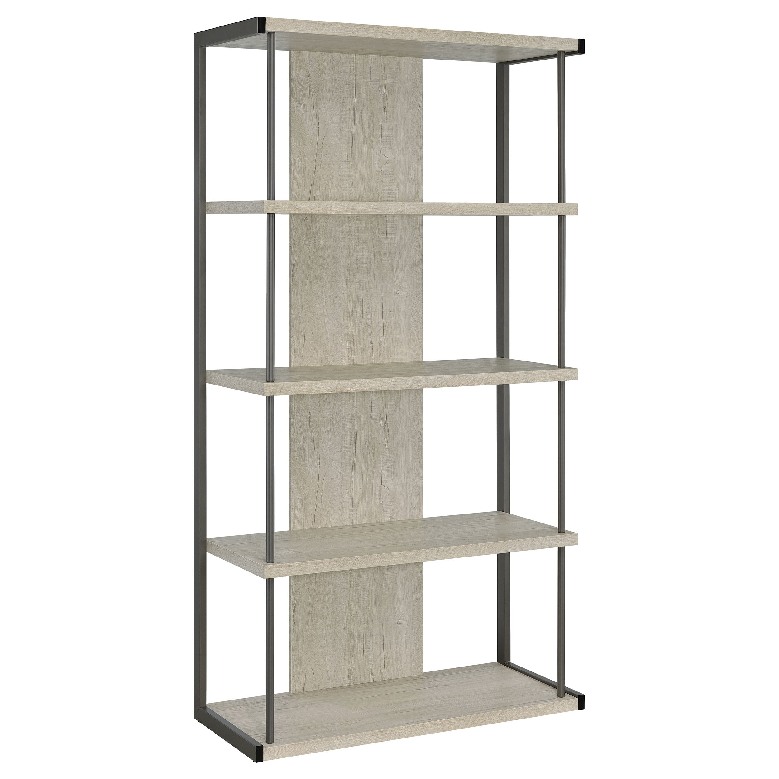 Orleans Furniture - Coaster - Loomis 72-inch 4-shelf Bookshelf Whitewashed Grey - 805884