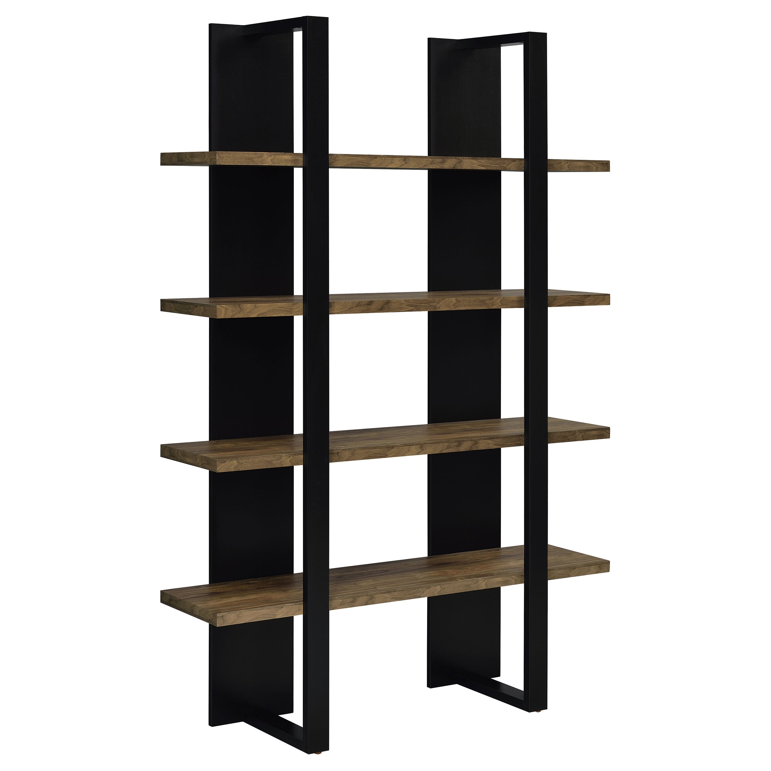 Orleans Furniture - Coaster - Danbrook 71-inch 4-shelf Bookshelf Black and Aged Walnut - 882036