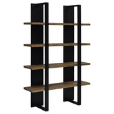 Orleans Furniture - Coaster - Danbrook 71-inch 4-shelf Bookshelf Black and Aged Walnut - 882036