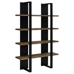 Orleans Furniture - Coaster - Danbrook 71-inch 4-shelf Bookshelf Black and Aged Walnut - 882036