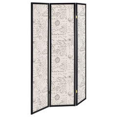 Orleans Furniture - Coaster - Felice 3-Panel Room Divider Folding Screen French Script - 900074