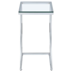Cayden Rectangular Glass Top Sofa Side Table Chrome