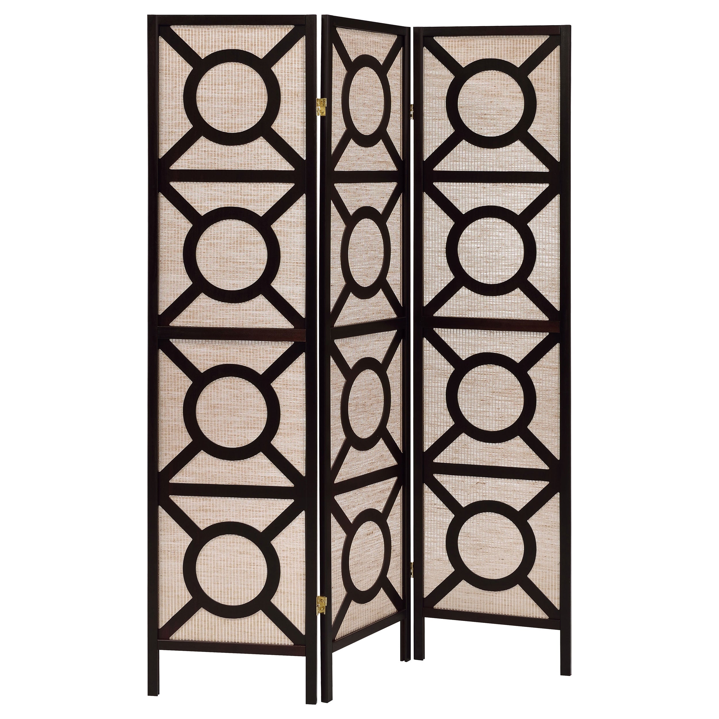 Orleans Furniture - Coaster - Vulcan 3 Panel Room Divider Folding Shoji Screen Cappuccino - 900090