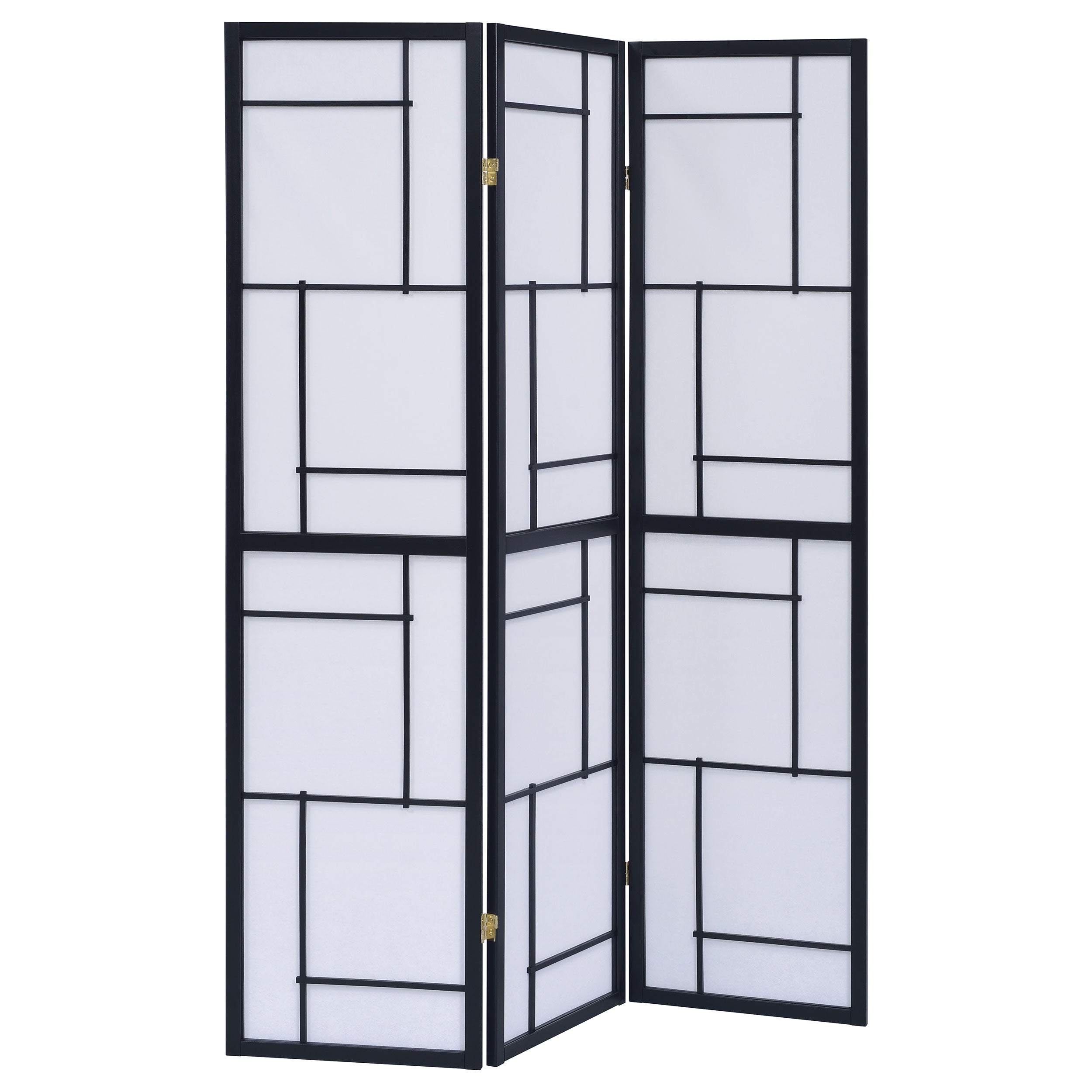 Orleans Furniture - Coaster - Damis 3-Panel Room Divider Folding Shoji Screen Black - 900102